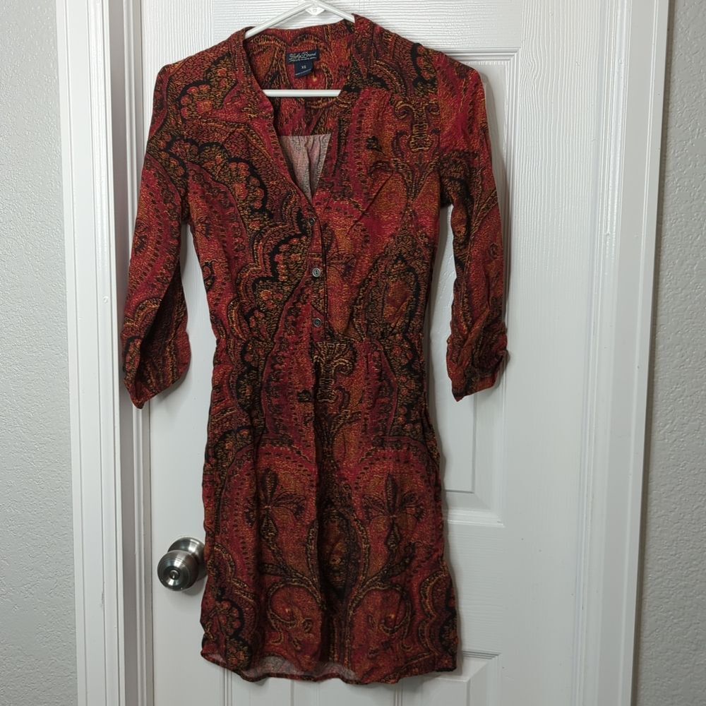 Lucky Brand Red Paisley Dress Size XS